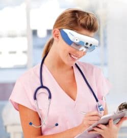 Illustration Des lunettes pour réaliser les intraveineuses