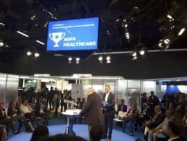 Illustration JIB 2018 : L’équipe LIS d’Agfa HealthCare est fière de recevoir le prix de l’Innovation pour LABorne