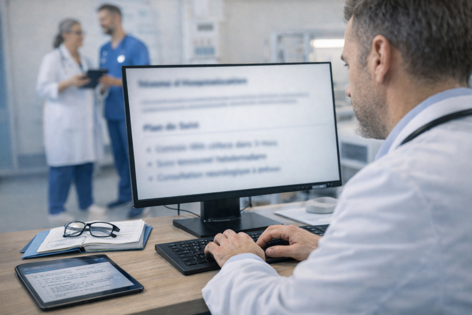 Illustration Assistants rédactionnels IA à l'hôpital : un vrai gain de temps ?