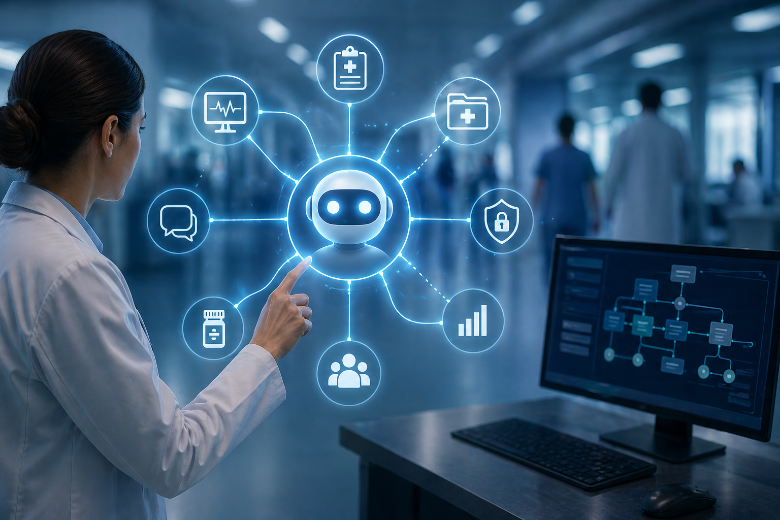 Illustration IA agentique à l’hôpital : qui est responsable quand l’algorithme agit ?